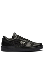 Prada crystal-embellished leather sneakers