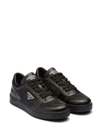 Prada crystal-embellished leather sneakers
