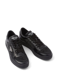 Prada crystal-embellished leather sneakers